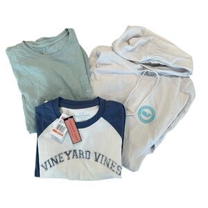 Vineyard Vines White lightweight Hoodie and long/short sleeve T-Shirt Trio